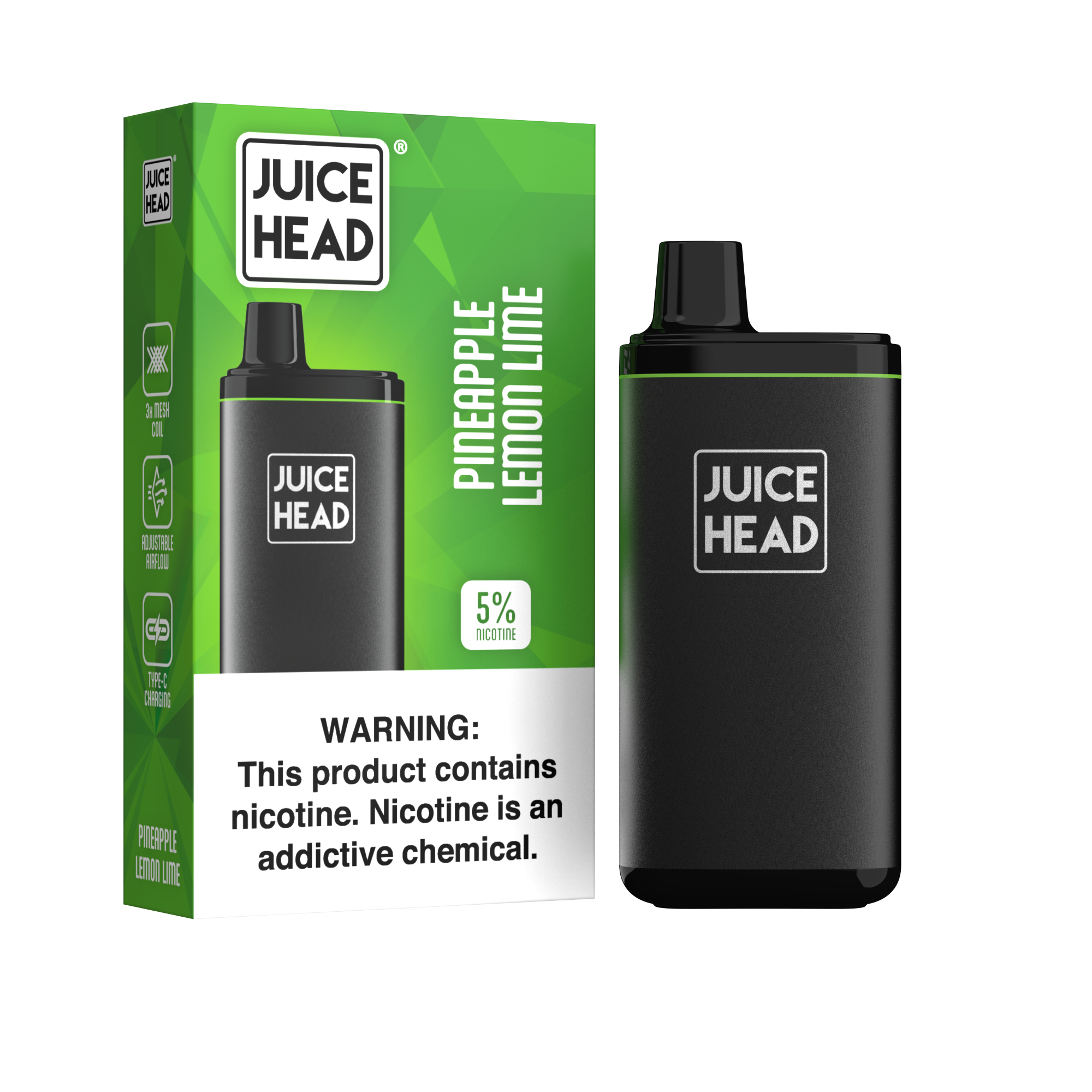 JUICE HEAD Vape 10 PACK CARTON - Pineapple Lemon Lime