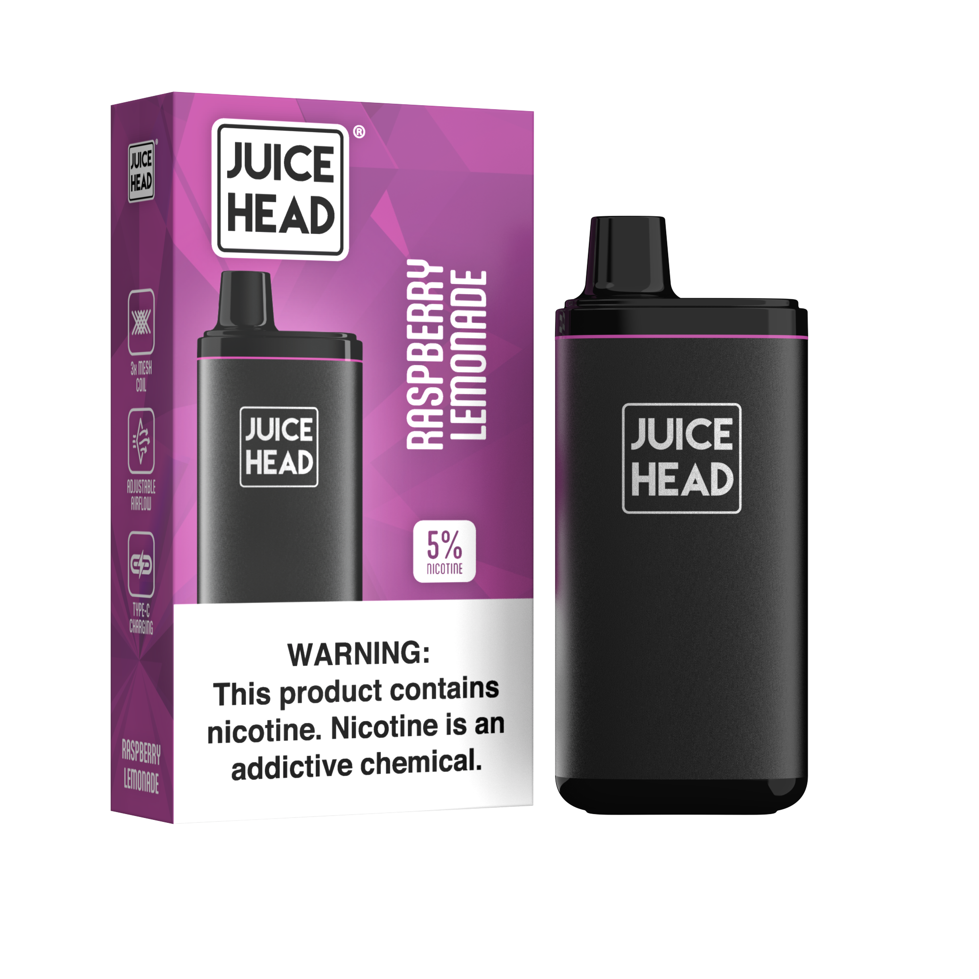 JUICE HEAD Vape 10 PACK CARTON - Raspberry Lemonade