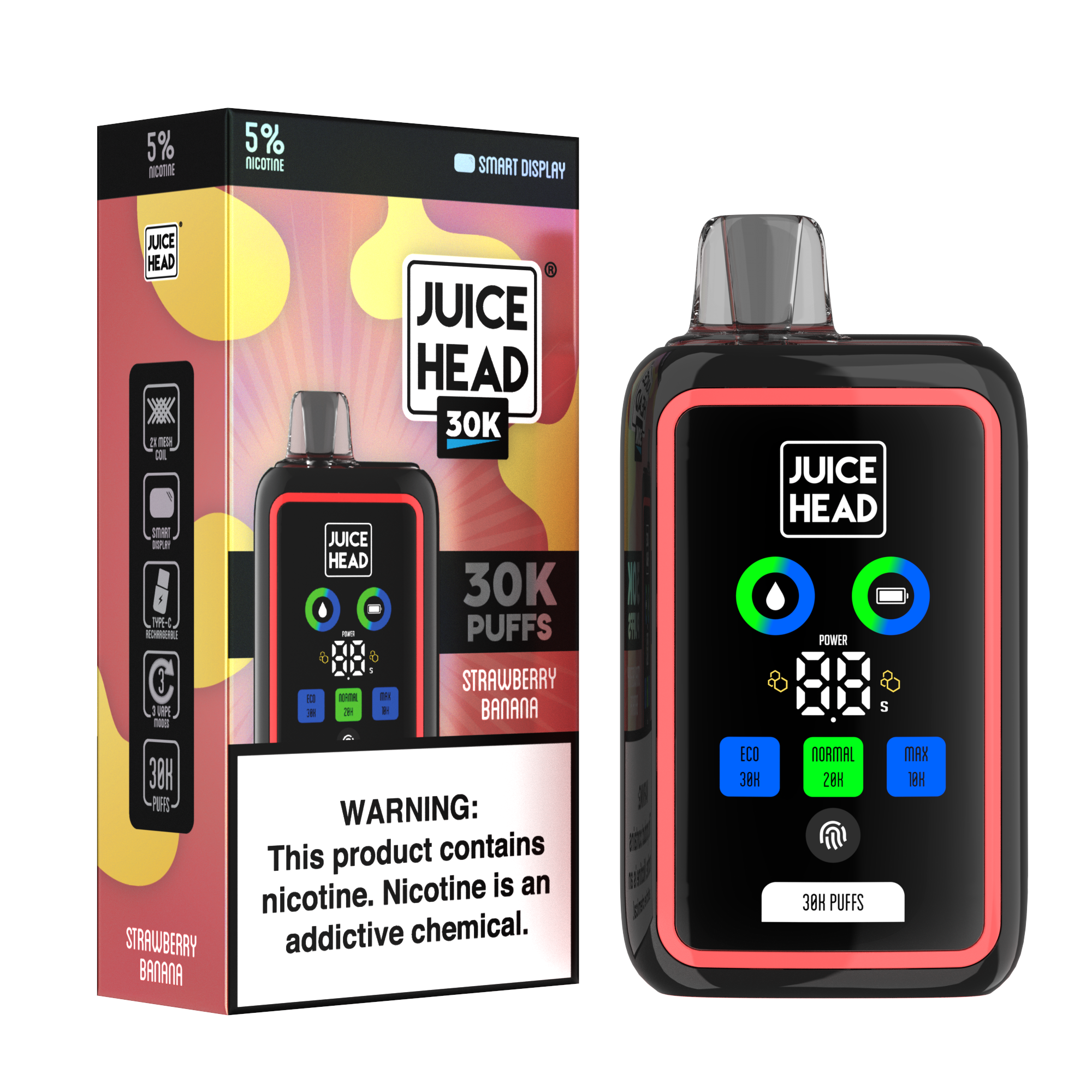 JUICE HEAD 30K 5 PACK CARTON - Strawberry Banana